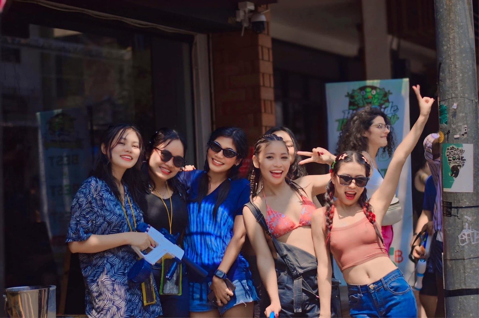 Customers and team at Riverside Dispensary during Songkran